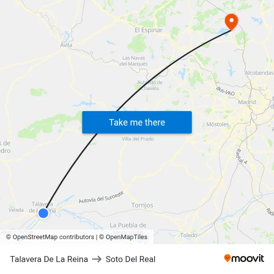 Talavera De La Reina to Soto Del Real map