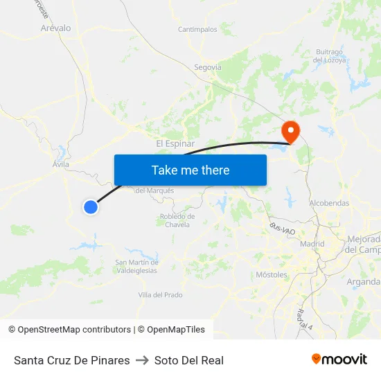 Santa Cruz De Pinares to Soto Del Real map