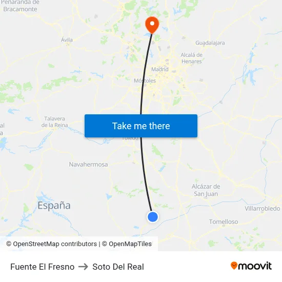 Fuente El Fresno to Soto Del Real map