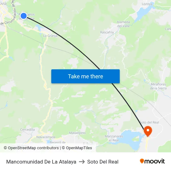Mancomunidad De La Atalaya to Soto Del Real map