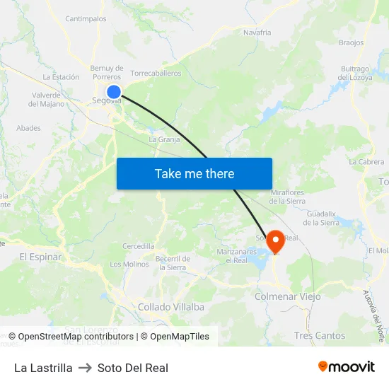 La Lastrilla to Soto Del Real map