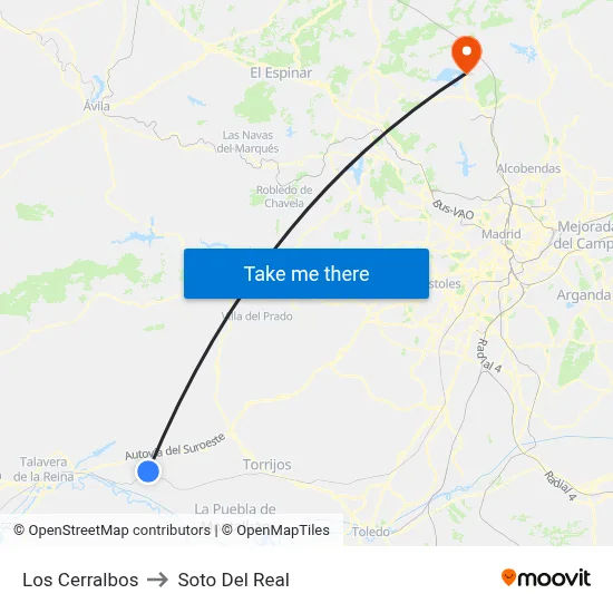 Los Cerralbos to Soto Del Real map