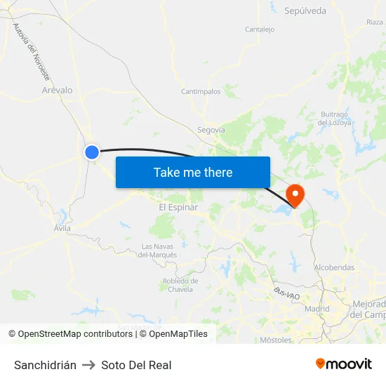 Sanchidrián to Soto Del Real map