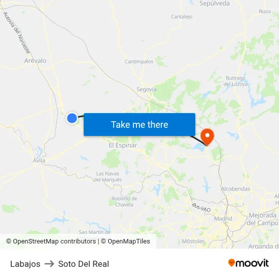 Labajos to Soto Del Real map