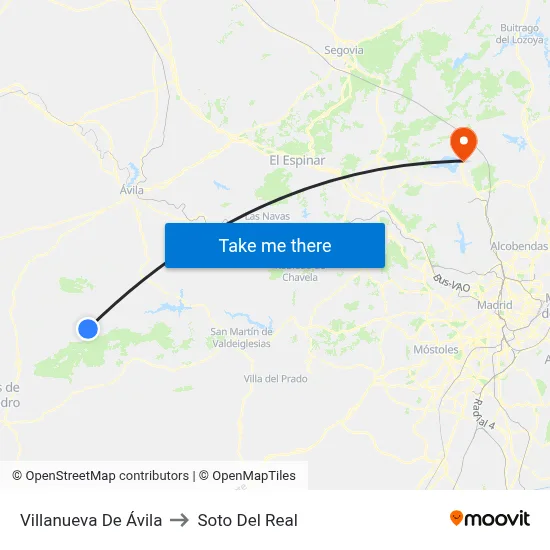 Villanueva De Ávila to Soto Del Real map