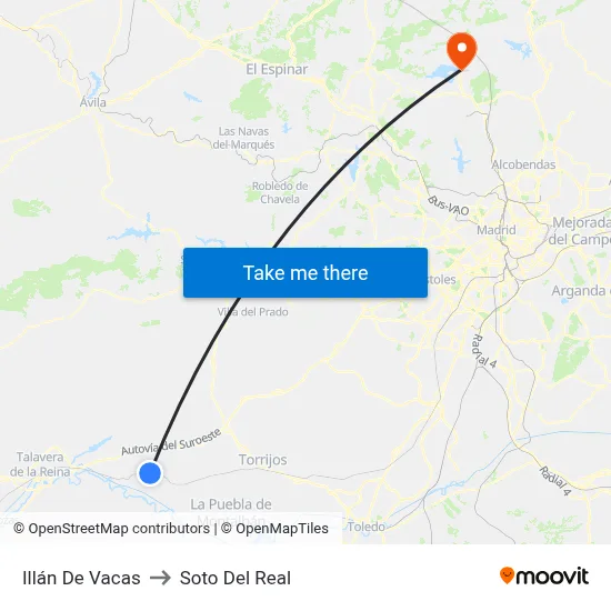Illán De Vacas to Soto Del Real map