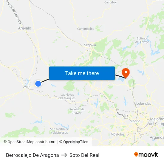 Berrocalejo De Aragona to Soto Del Real map
