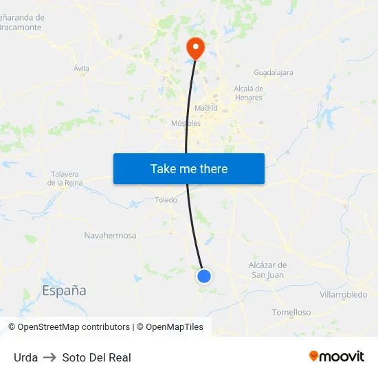 Urda to Soto Del Real map