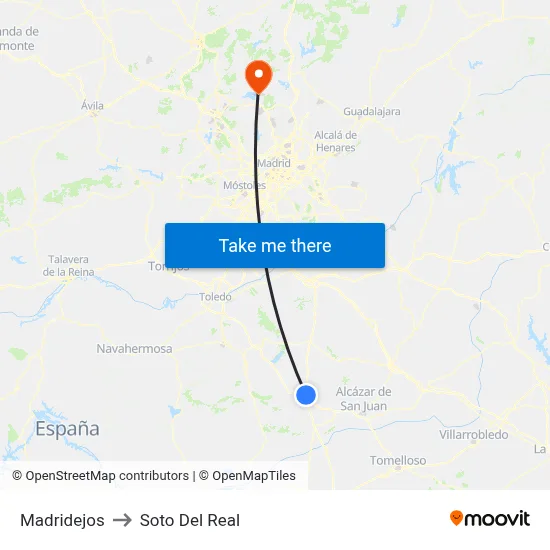 Madridejos to Soto Del Real map