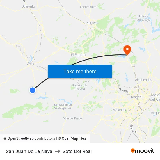 San Juan De La Nava to Soto Del Real map
