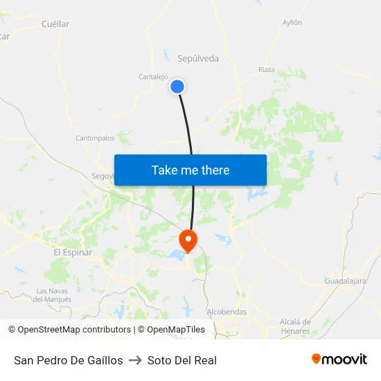 San Pedro De Gaíllos to Soto Del Real map