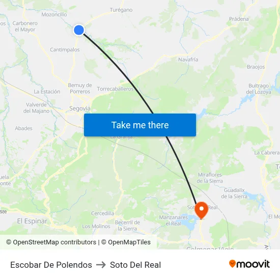Escobar De Polendos to Soto Del Real map