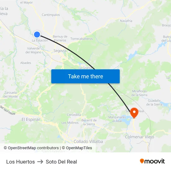 Los Huertos to Soto Del Real map
