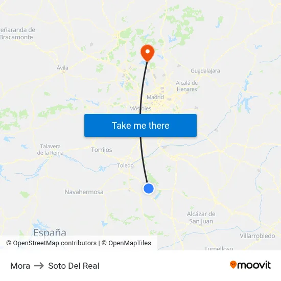 Mora to Soto Del Real map