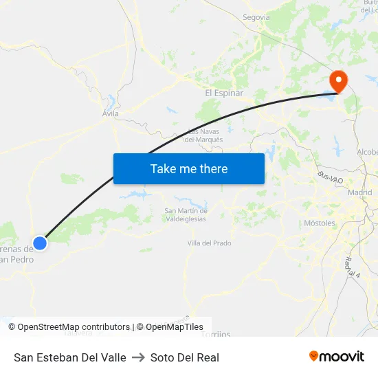 San Esteban Del Valle to Soto Del Real map