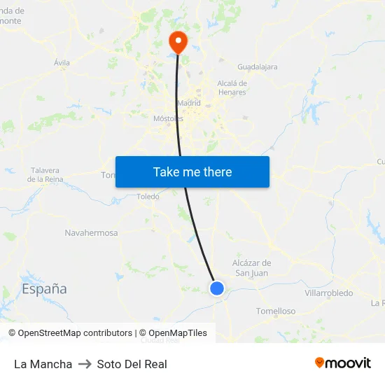La Mancha to Soto Del Real map