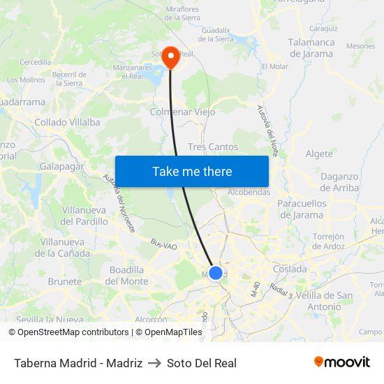 Taberna Madrid - Madriz to Soto Del Real map