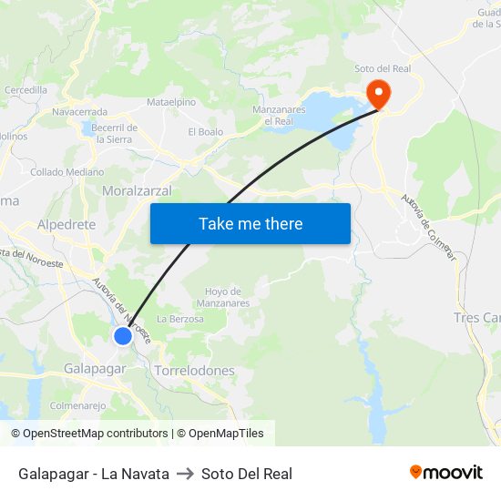 Galapagar - La Navata to Soto Del Real map
