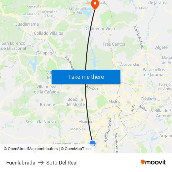 Fuenlabrada to Soto Del Real map