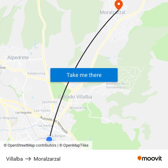 Villalba to Moralzarzal map