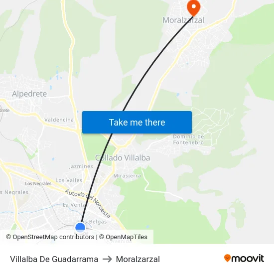Villalba De Guadarrama to Moralzarzal map