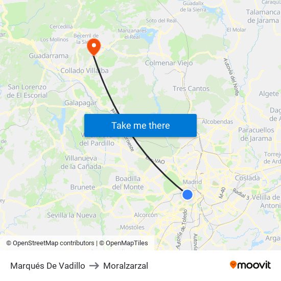 Marqués De Vadillo to Moralzarzal map