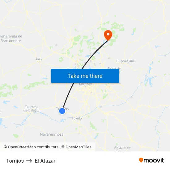 Torrijos to El Atazar map