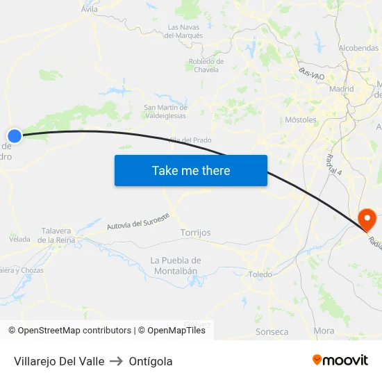 Villarejo Del Valle to Ontígola map