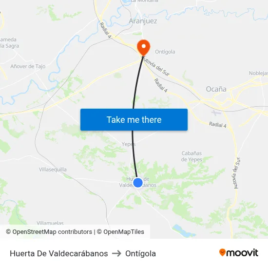 Huerta De Valdecarábanos to Ontígola map