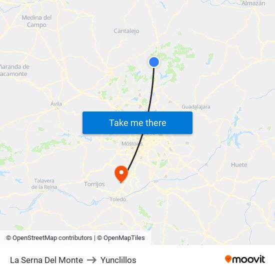 La Serna Del Monte to Yunclillos map