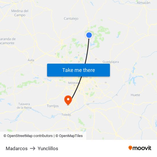Madarcos to Yunclillos map