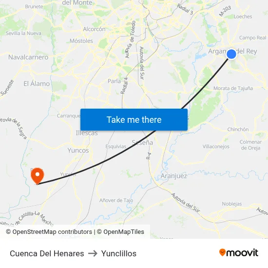 Cuenca Del Henares to Yunclillos map