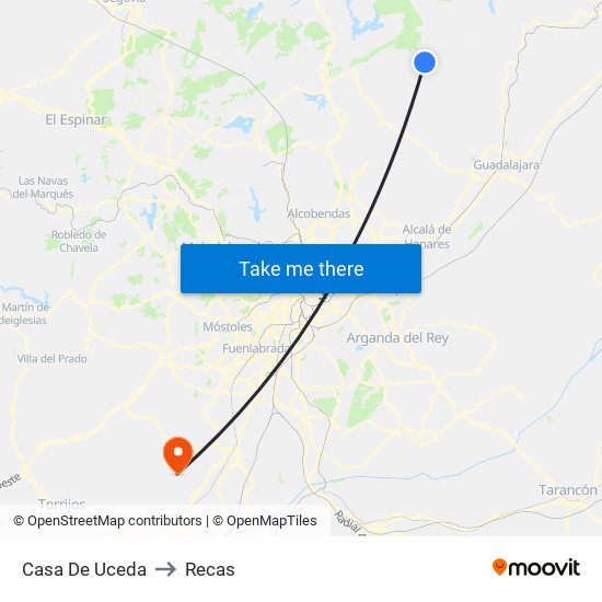 Casa De Uceda to Recas map