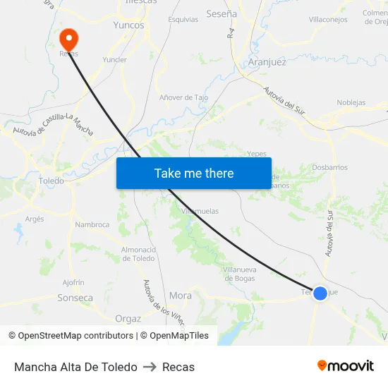 Mancha Alta De Toledo to Recas map