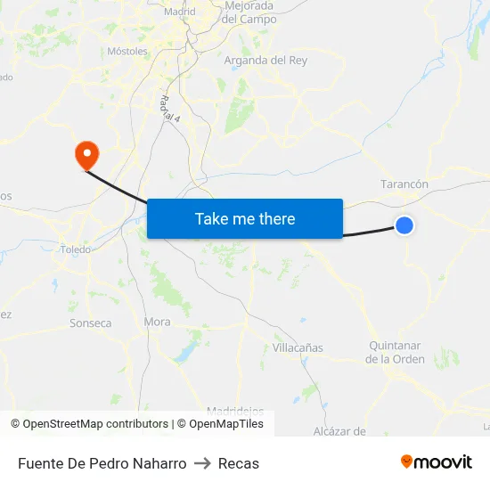Fuente De Pedro Naharro to Recas map