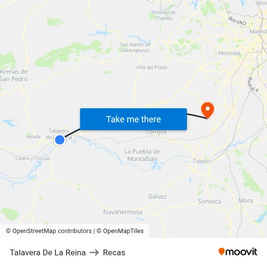 Talavera De La Reina to Recas map
