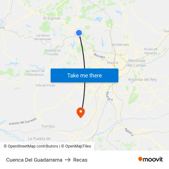 Cuenca Del Guadarrama to Recas map