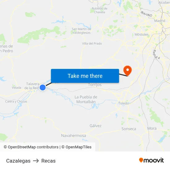 Cazalegas to Recas map