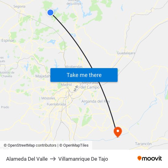 Alameda Del Valle to Villamanrique De Tajo map