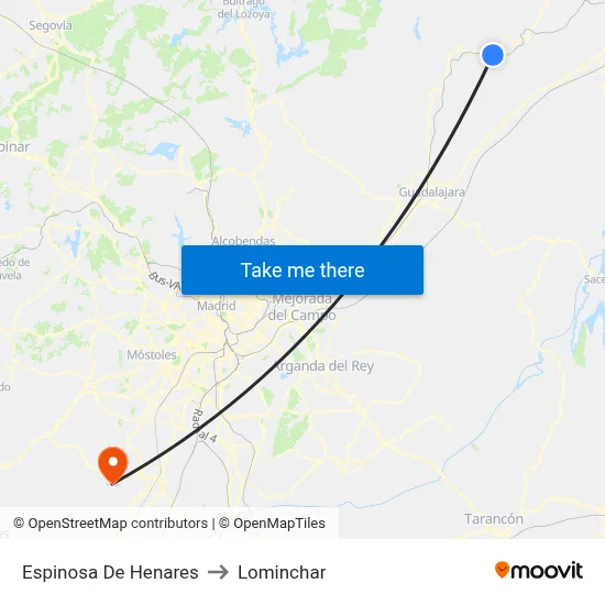 Espinosa De Henares to Lominchar map
