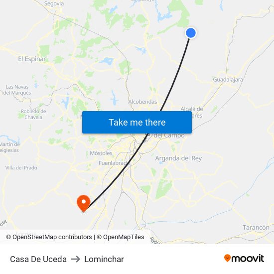 Casa De Uceda to Lominchar map