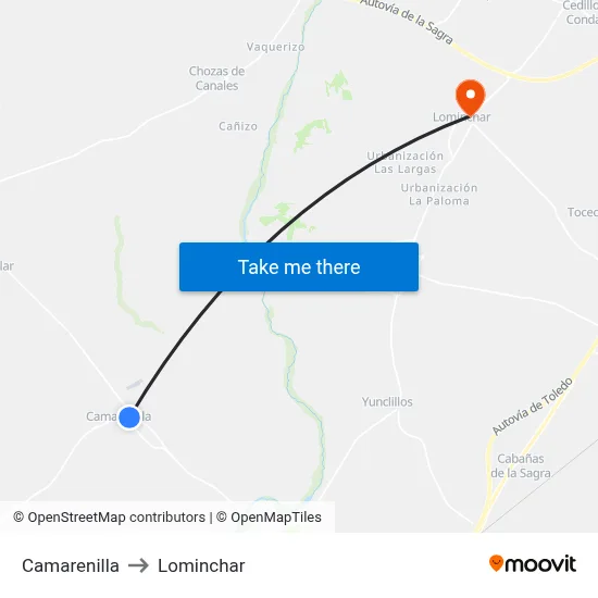 Camarenilla to Lominchar map