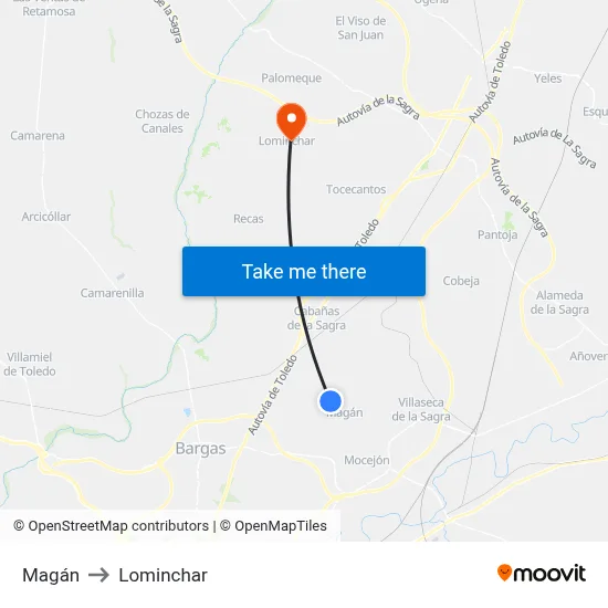 Magán to Lominchar map