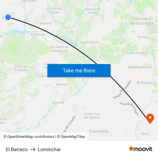 El Barraco to Lominchar map