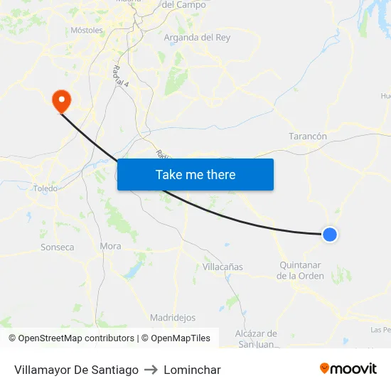 Villamayor De Santiago to Lominchar map