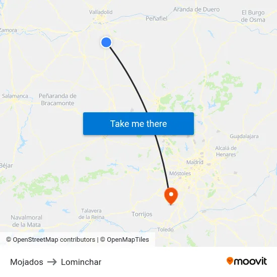 Mojados to Lominchar map