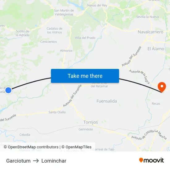 Garciotum to Lominchar map