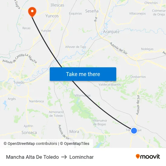 Mancha Alta De Toledo to Lominchar map