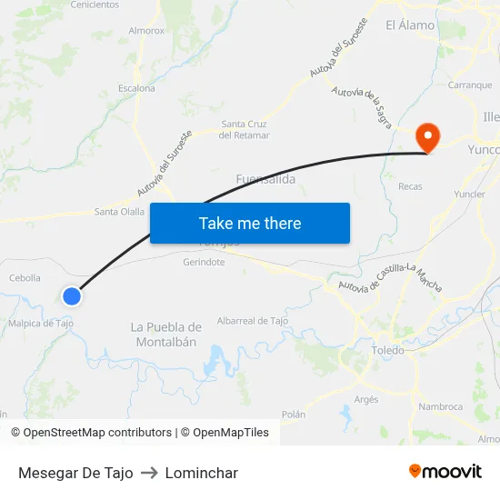 Mesegar De Tajo to Lominchar map