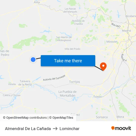Almendral De La Cañada to Lominchar map